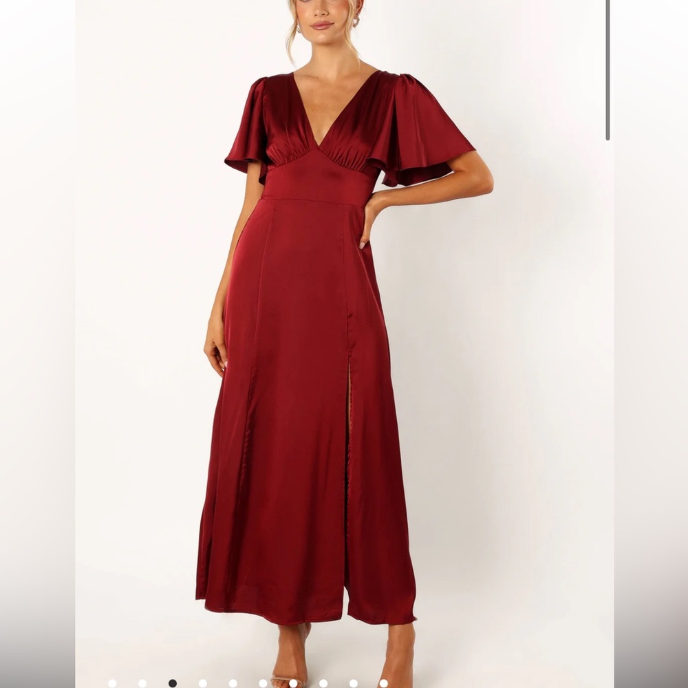 PETAL & PUP NWT $109 Wine Red Casper Maxi Dress M - Picture 7 of 9